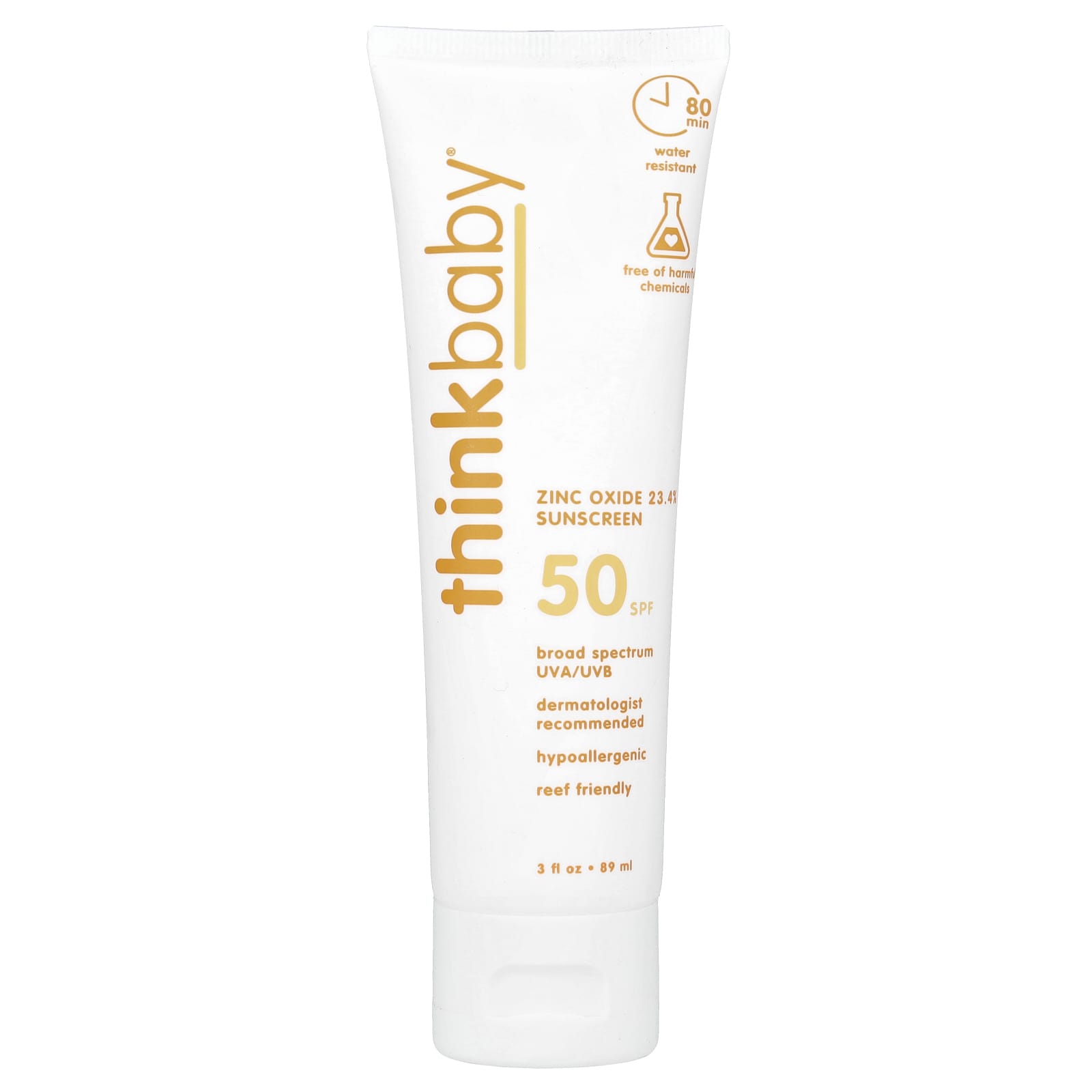 think, Thinkbaby®, Zinc Oxide Sunscreen, SPF 50, 3 fl oz (89 ml)