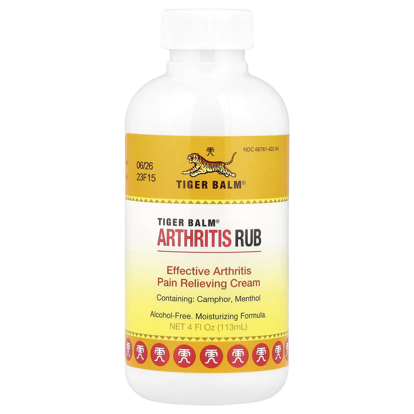 Tiger Balm, Arthritis Rub, Alcohol-Free, 4 fl oz (113 ml)