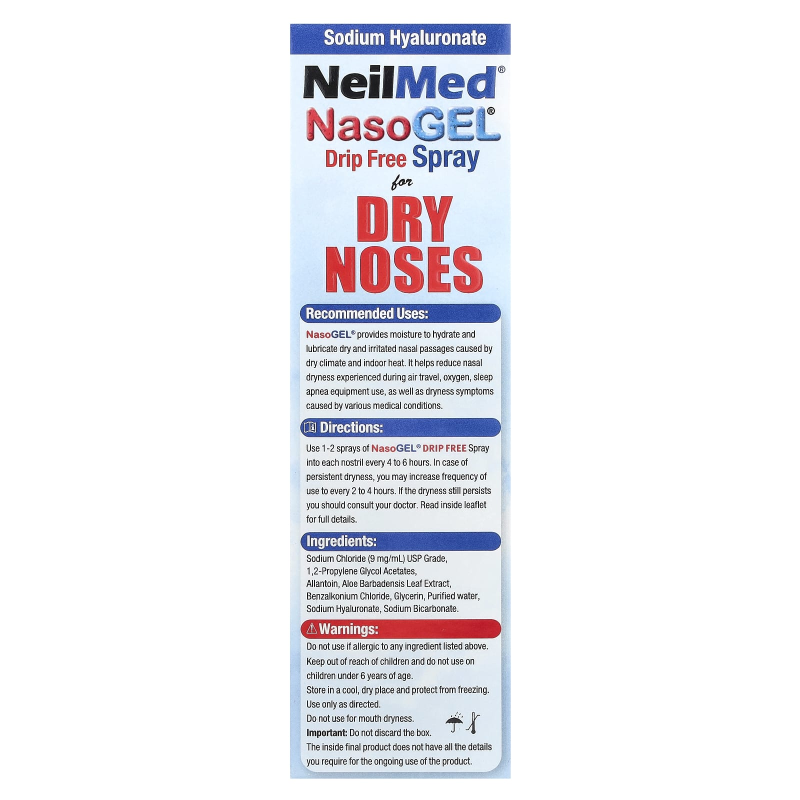 NeilMed, NasoGel for Dry Noses, 1 Bottle, 1 fl oz (30 ml)