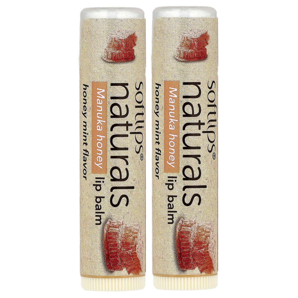 Softlips, Naturals Lip Balm with Manuka Honey, Honey Mint, 2 Sticks, 0.15 oz (4.2 g) Each