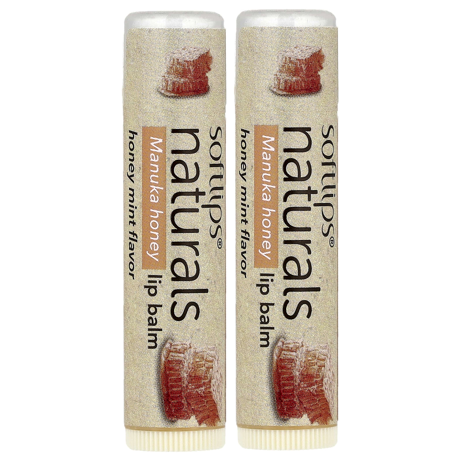 Softlips, Naturals Lip Balm with Manuka Honey, Honey Mint, 2 Sticks, 0.15 oz (4.2 g) Each