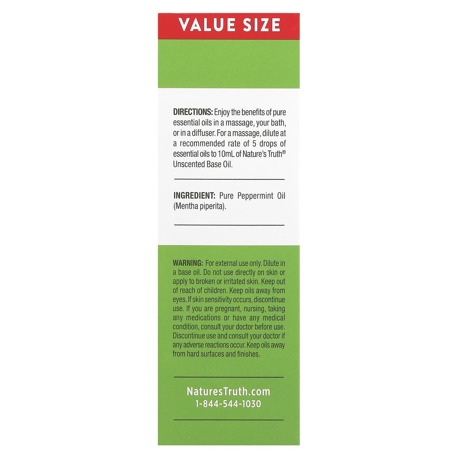 Nature's Truth, Pure Essential Oil, Refreshing Peppermint, 2 fl oz (59 ml)
