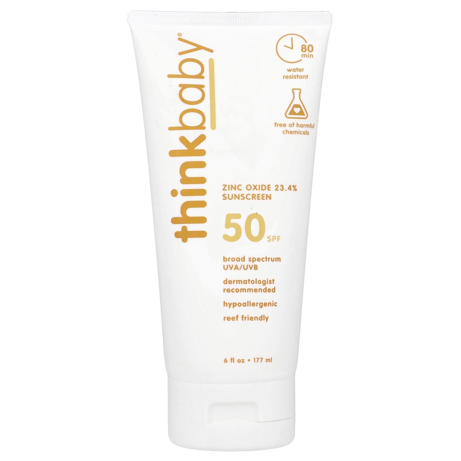 think, Thinkbaby®, Zinc Oxide Sunscreen, SPF 50, 6 fl oz (177 ml)