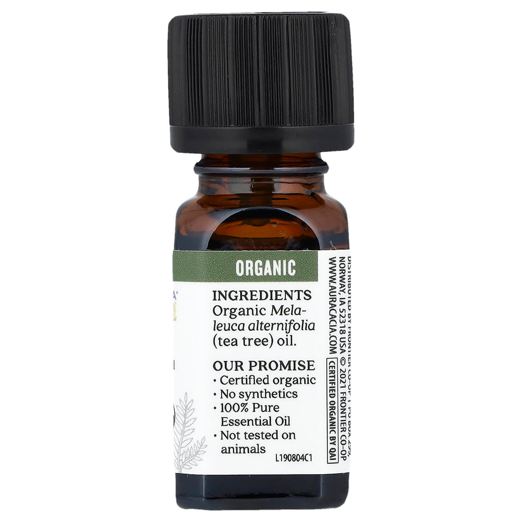 Aura Cacia, Pure Essential Oil, Organic Tea Tree, 0.25 fl oz (7.4 ml)