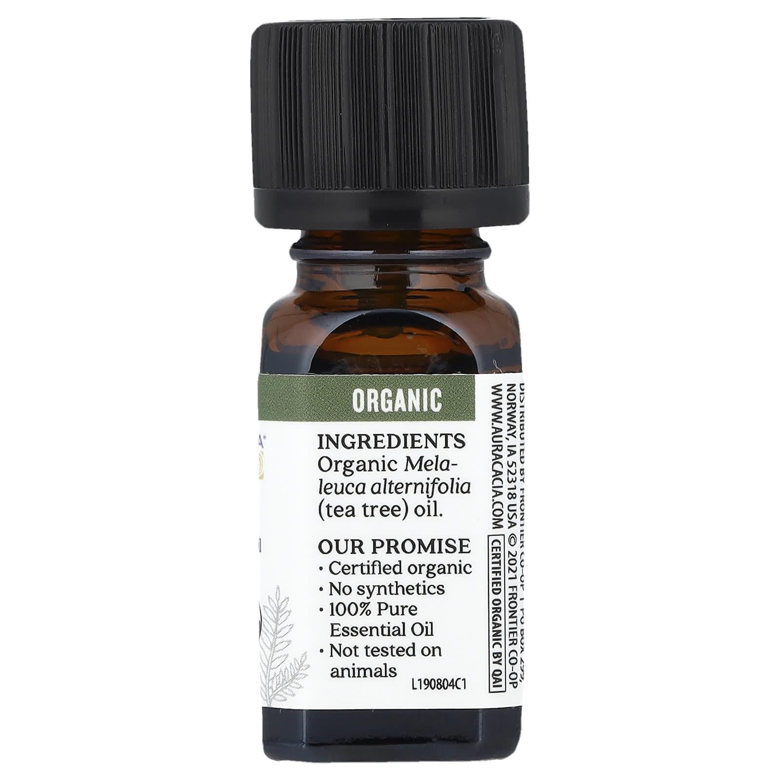 Aura Cacia, Pure Essential Oil, Organic Tea Tree, 0.25 fl oz (7.4 ml)