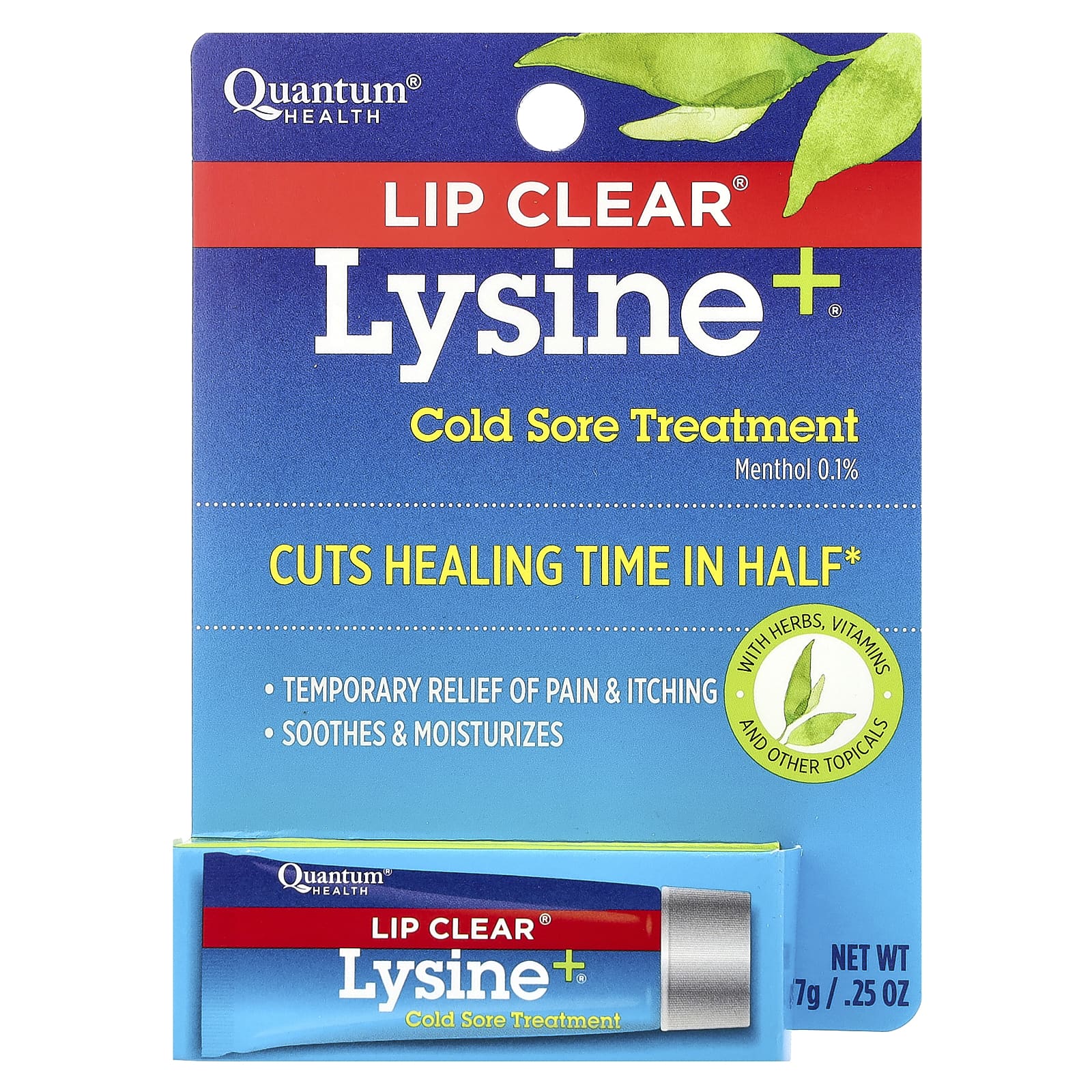 Quantum Health, Lip Clear® Lysine+®, Cold Sore Treatment, 0.25 oz (7 g)