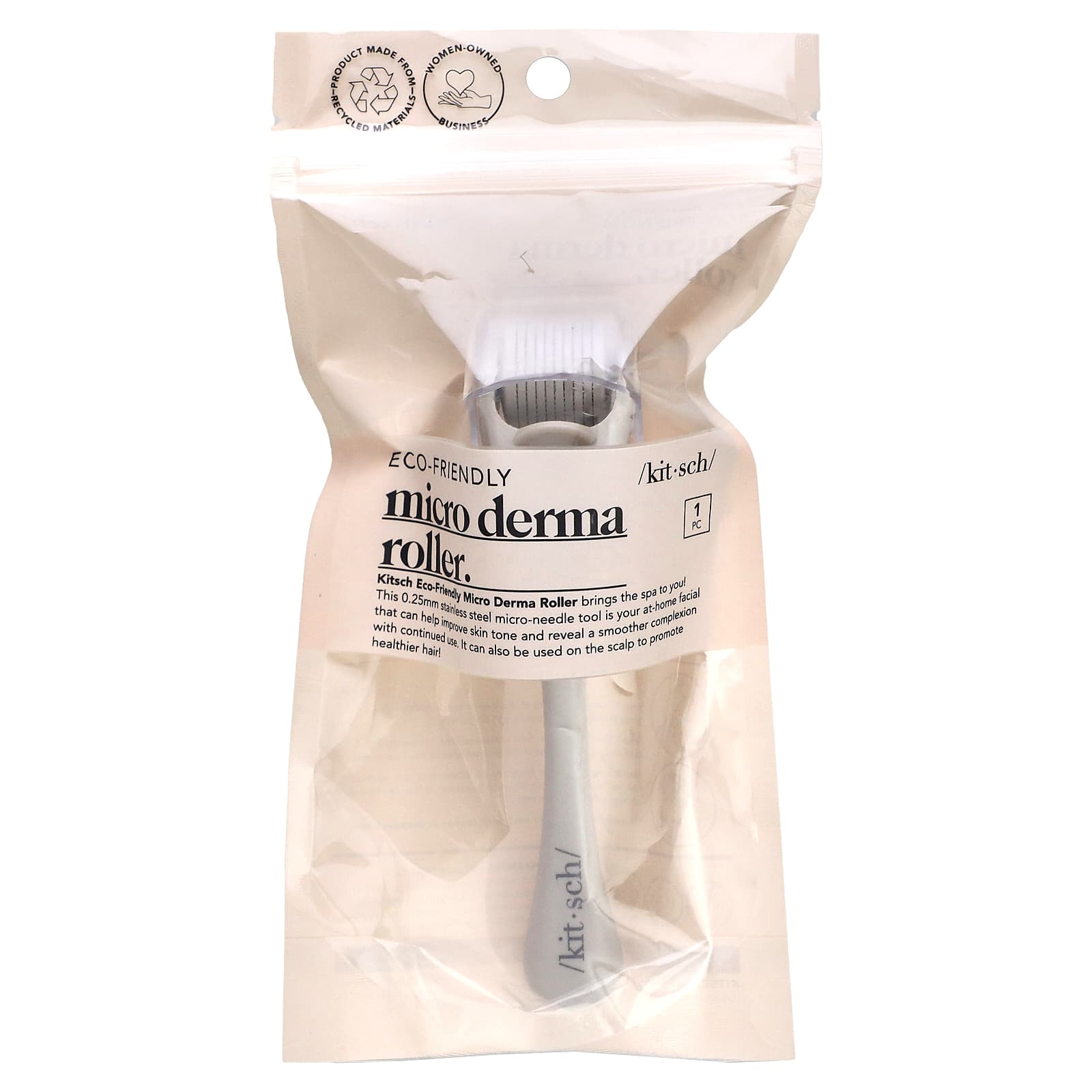 Kitsch, Micro Derma Roller, Warm Gray, 1 Pack