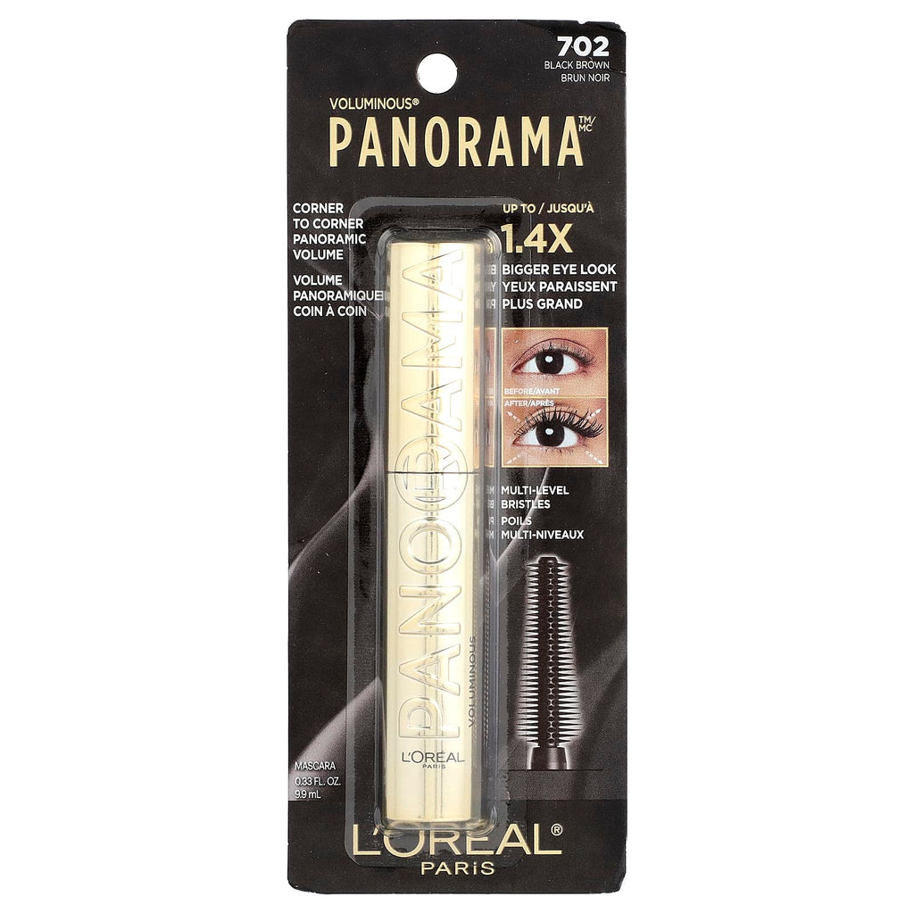 L'Oréal, Voluminous® Panorama™ Mascara, 702 Black Brown , 0.33 fl oz (9.9 ml)