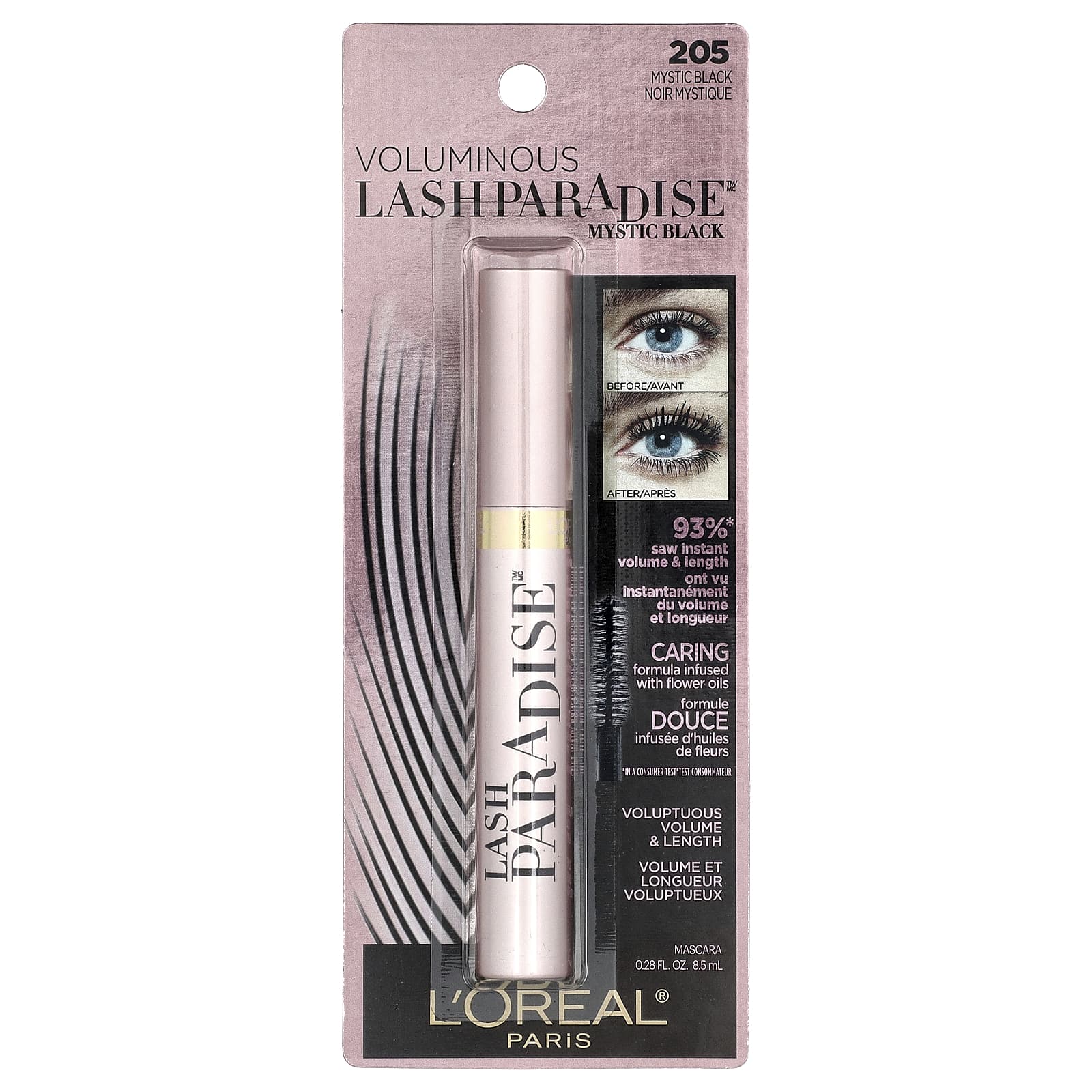 L'Oréal, Voluminous Lash Paradise™ Mascara, 205 Mystic Black, 0.28 fl oz (8.5 ml)