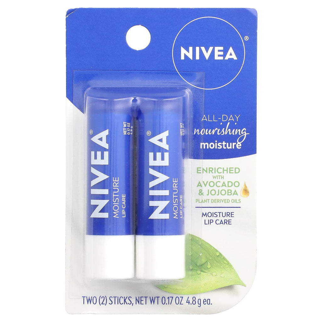 Nivea, Moisture Lip Care, 2 Sticks, 0.17 oz (4.8 g) Each
