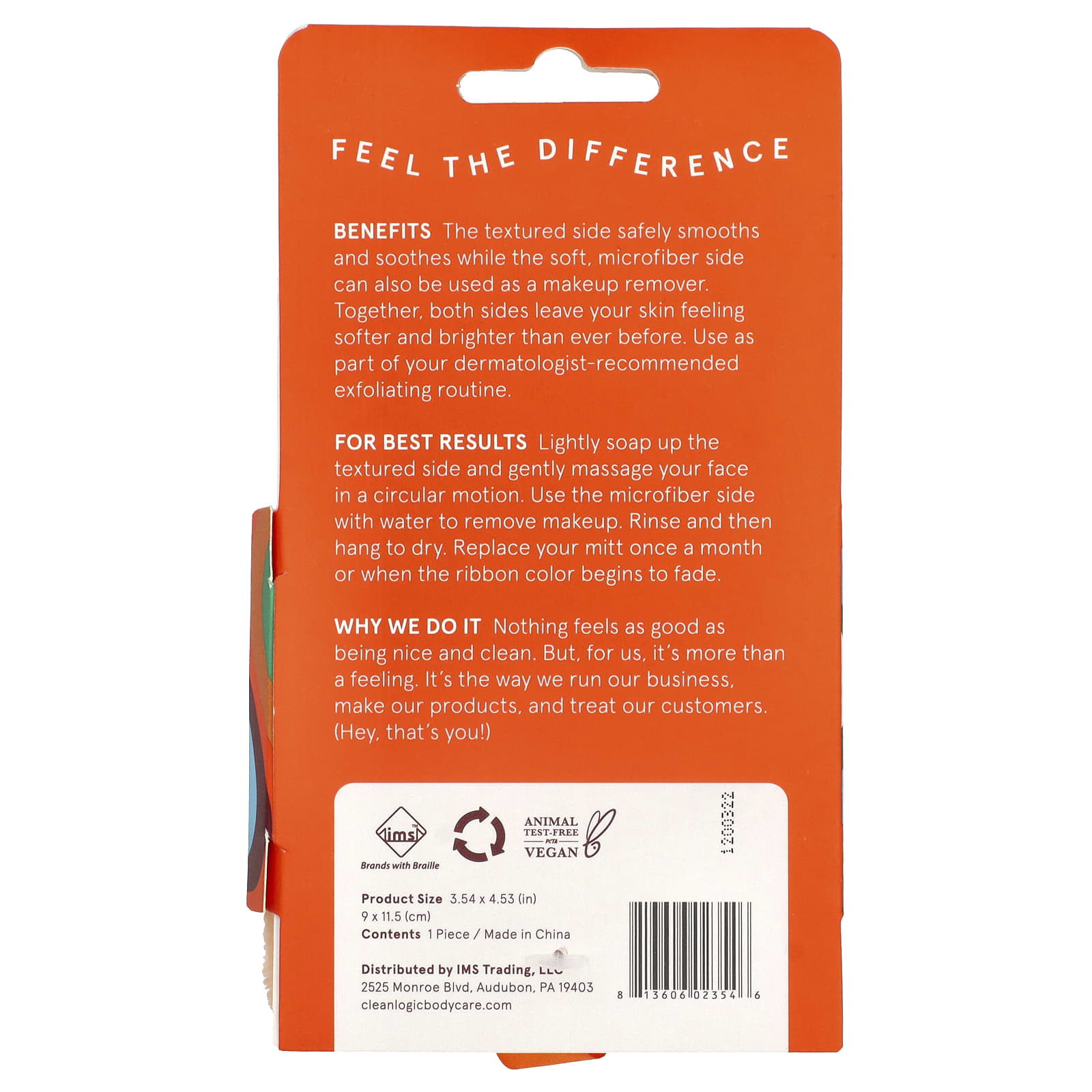 CleanLogic, Bath and Body, Dual-Texture Facial Mitt, 1 Count