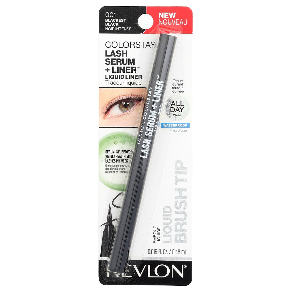 Revlon, ColorStay™, Lash Serum + Liner™, 001 Blackest Black, 0.016 fl oz (0.48 ml)
