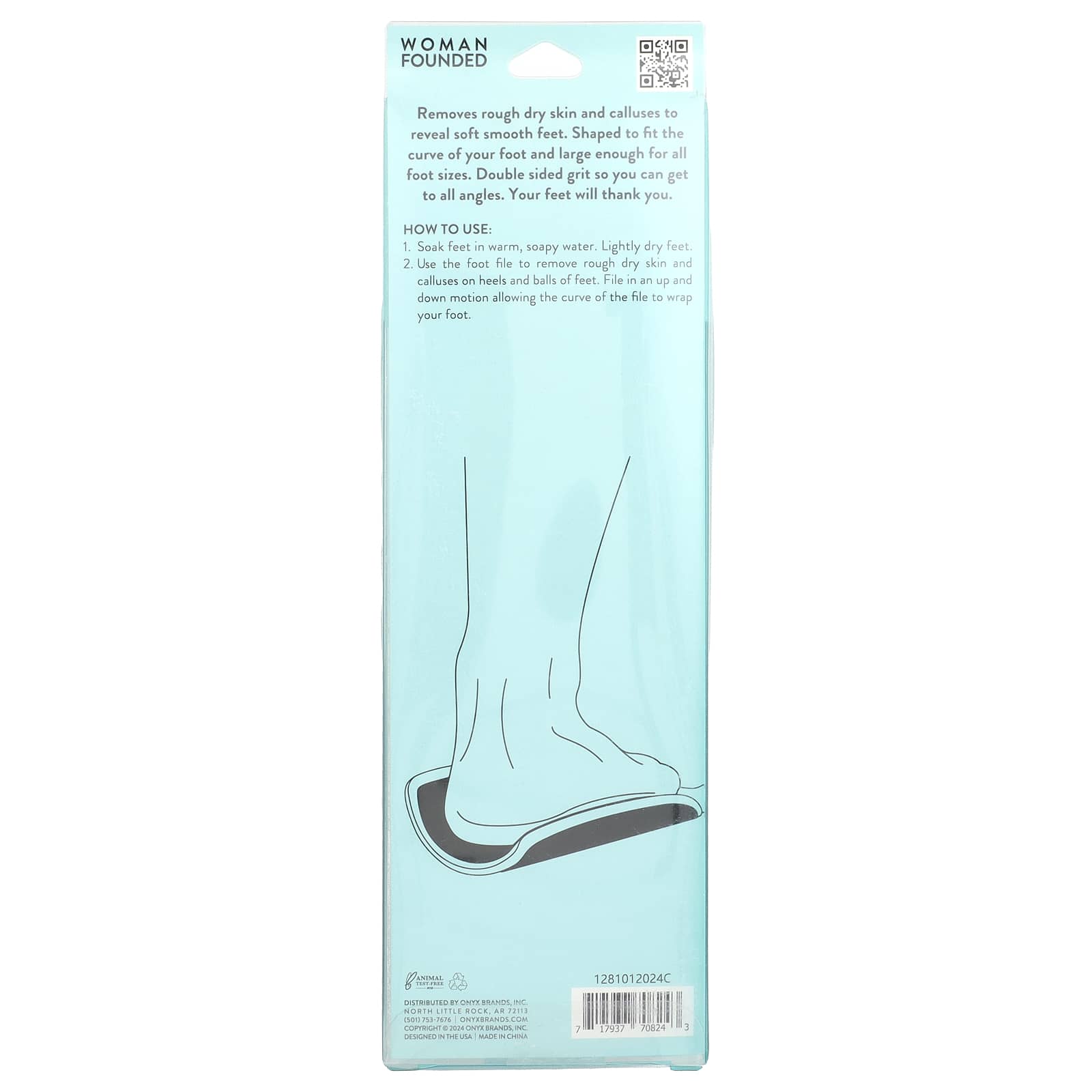 Onyx Professional, Hug Me Smooth, XL Curved Foot File, 1 File