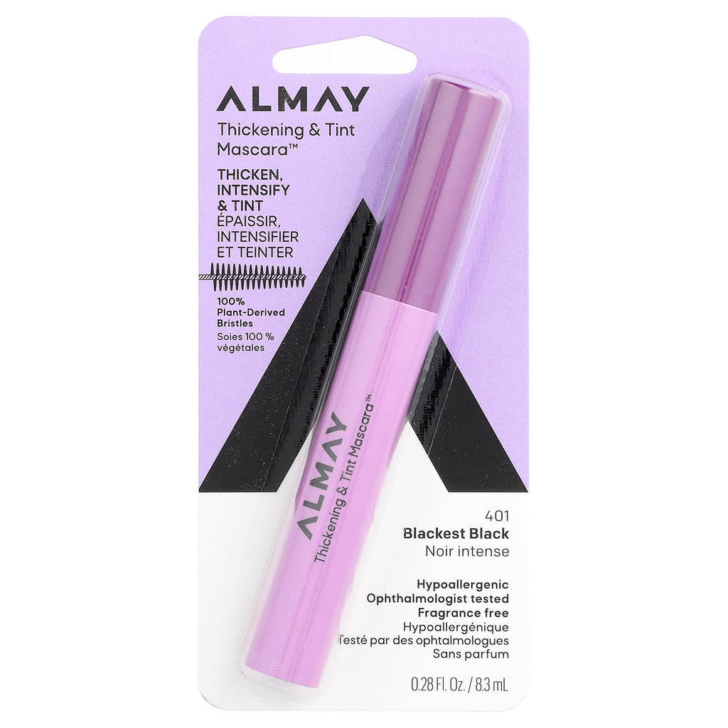 Almay, Thickening & Tint Mascara™, 401 Blackest Black, 0.28 fl oz (8.3 ml)