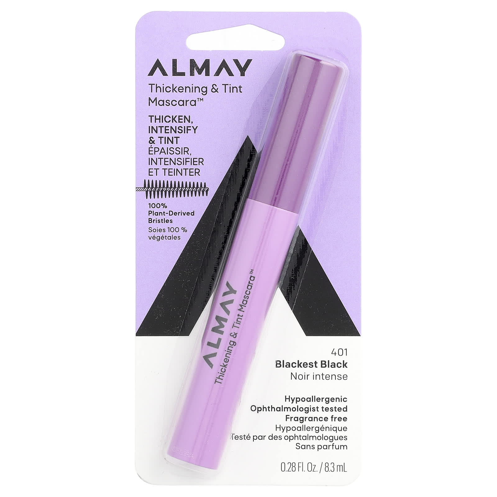 Almay, Thickening & Tint Mascara™, 401 Blackest Black, 0.28 fl oz (8.3 ml)