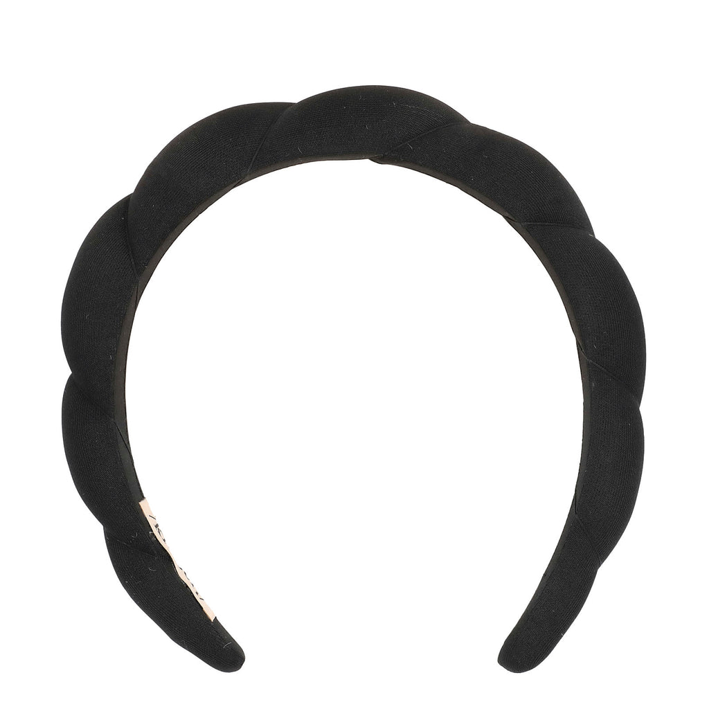 Kitsch, Recycled Fabric Puffy Headband, Black, 1 Headband