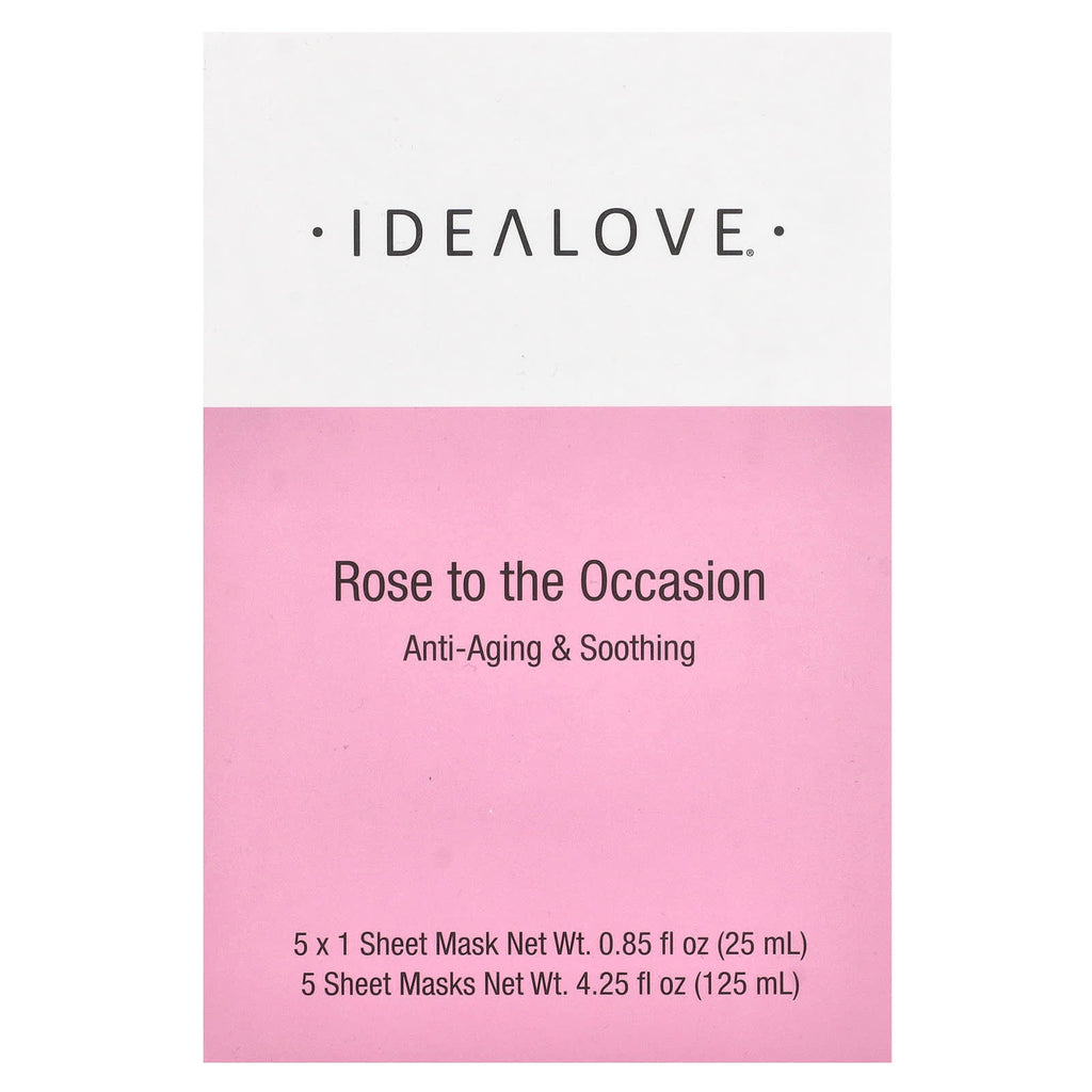 Idealove, Rose to the Occasion, Anti-Aging & Soothing, 5 Beauty Sheet Masks, 0.85 fl oz (25 ml) Each