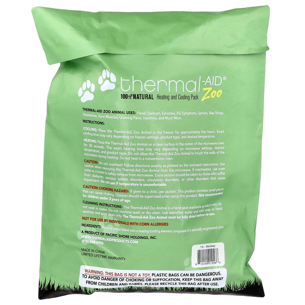 Thermal Aid, Heating and Cooling Pack, Zoo Monkey, JoJo, 1 Count