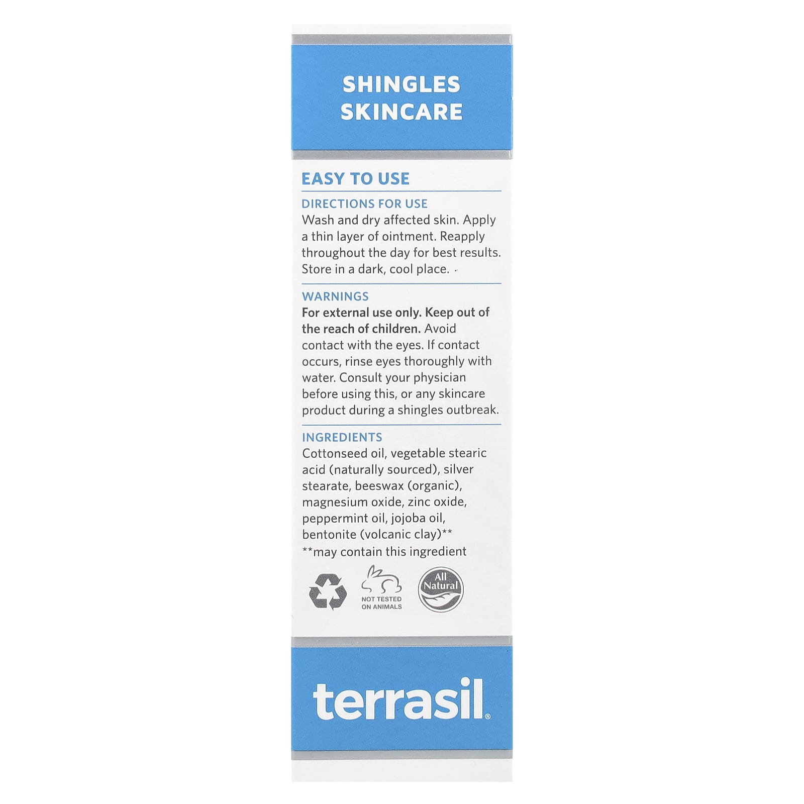 Terrasil, Shingles Skincare, 1.5 oz (45 g)