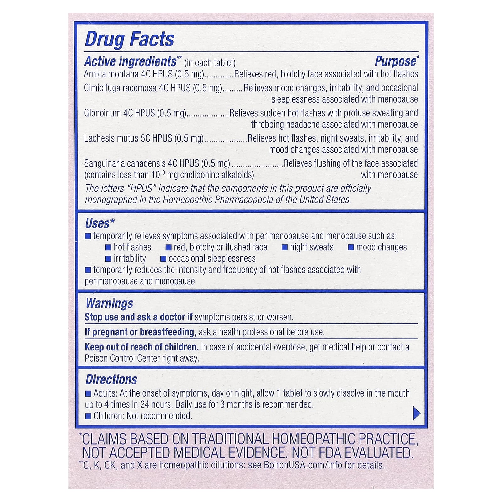 Boiron, Cyclease® Menopause, Unflavored, 60 Meltaway Tablets