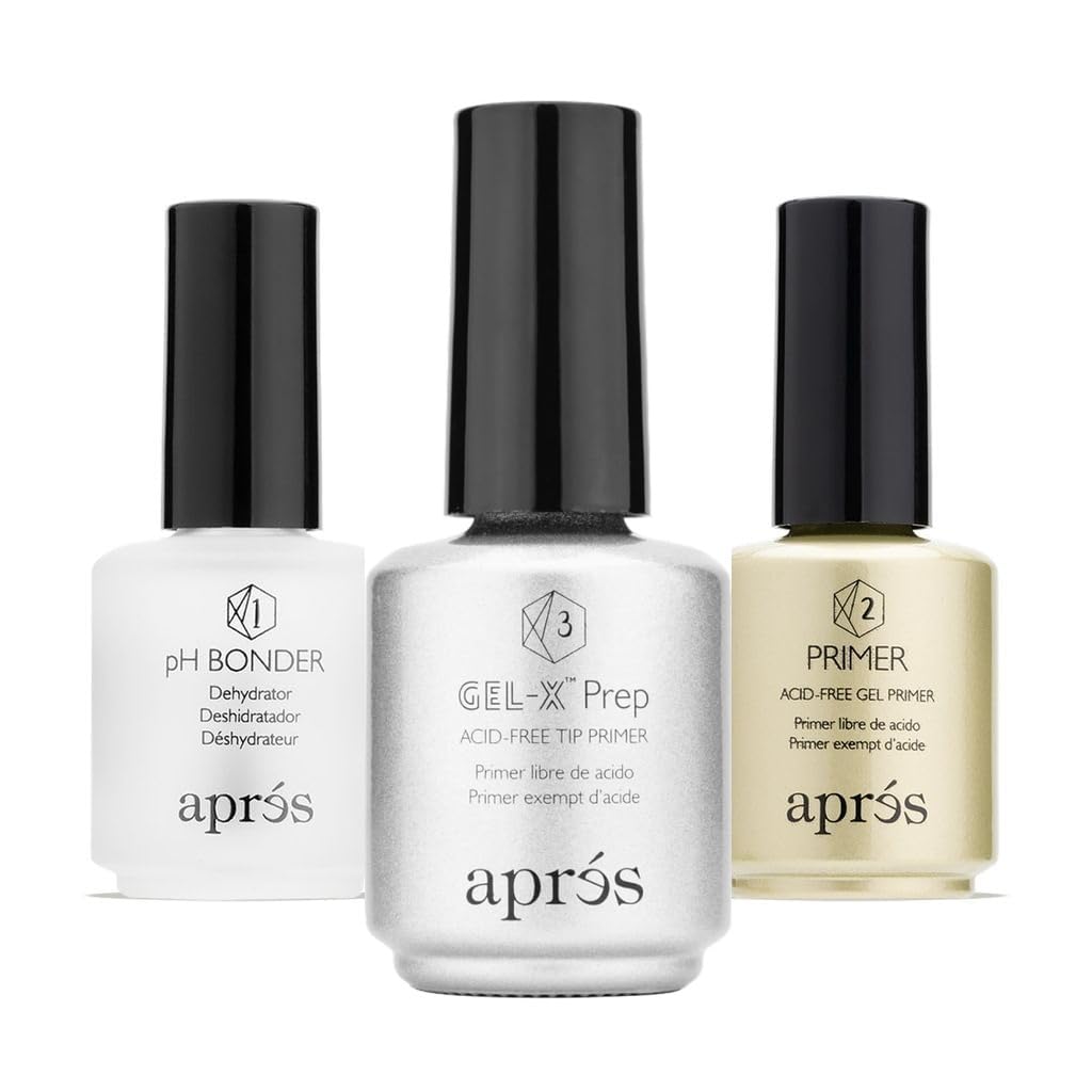 APRÉS Gel-X Professional Nail Prep Bundle with pH Bonder, Primer & Prep