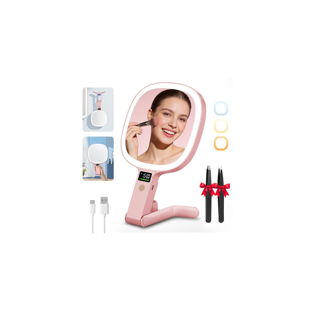 Auxmir 30X/1X LED Travel Makeup Mirror