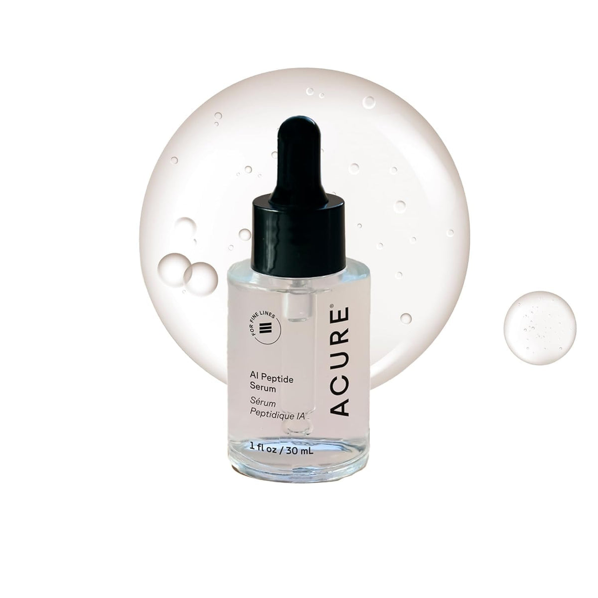 Acure AI Peptide Serum for Face with Niacinamide, Hydrating Anti-Aging Care, 1 fl oz