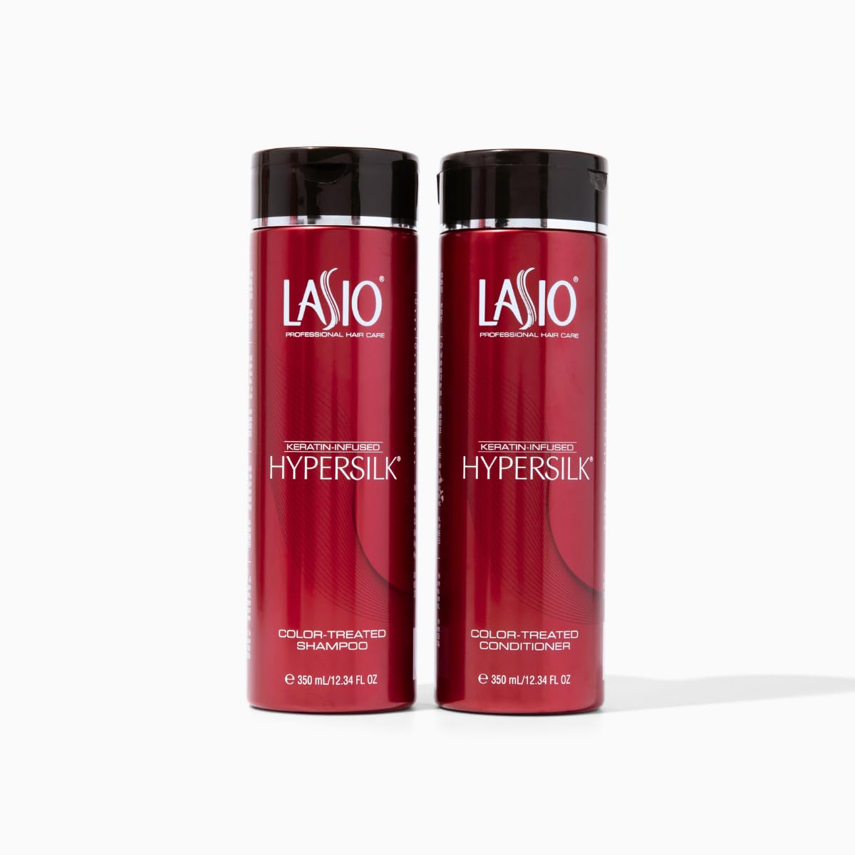 Lasio Keratin-Infused Hypersilk Shampoo and Conditioner Set for Color-Treated Hair, 12.34 Fl Oz