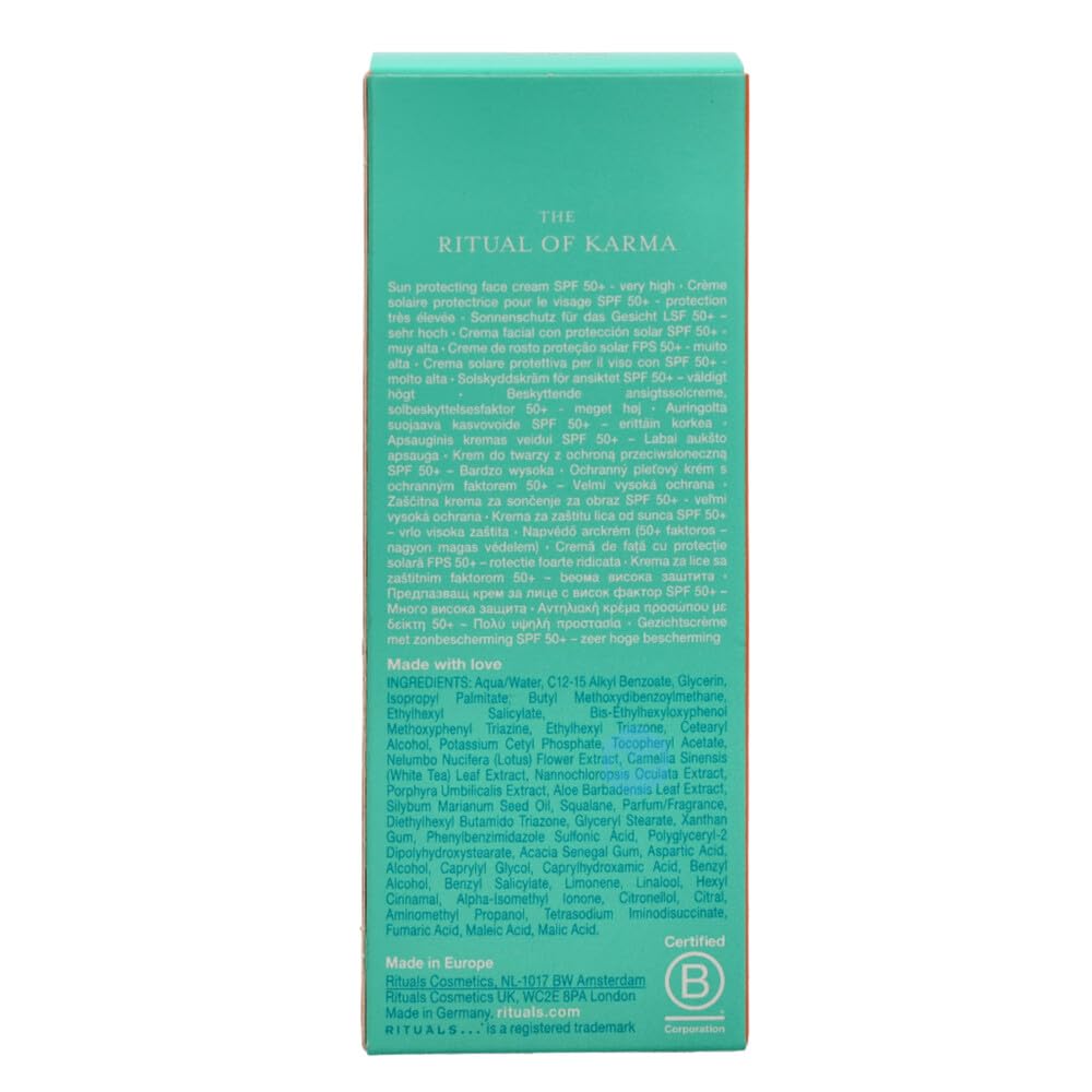 Rituals The Ritual of Karma Sun Protection Face Cream SPF 50, 1.6 Fl Oz