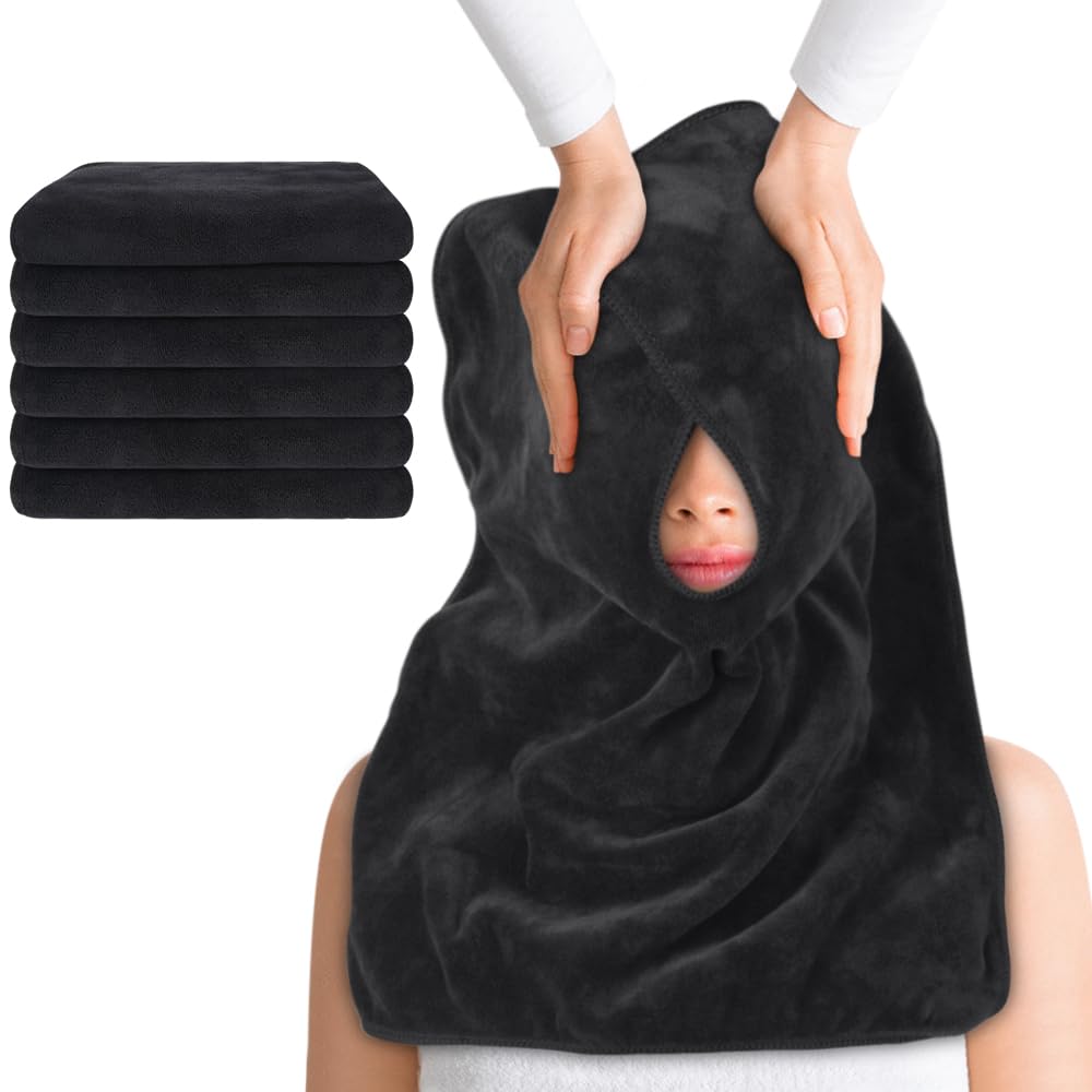 SINLAND Microfiber Esthetician Facial Towels with Split Design