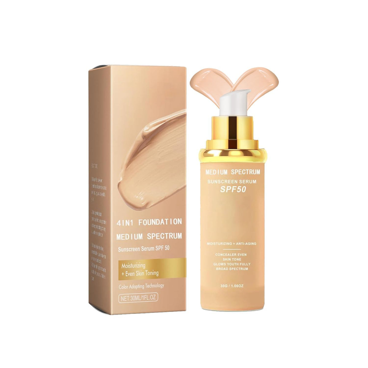 4-in-1 Magic Foundation with SPF 50, Hydrating Concealer Lotion