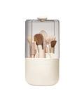 EACHY Rotating Makeup Brush Holder with Lid and 7 Compartments