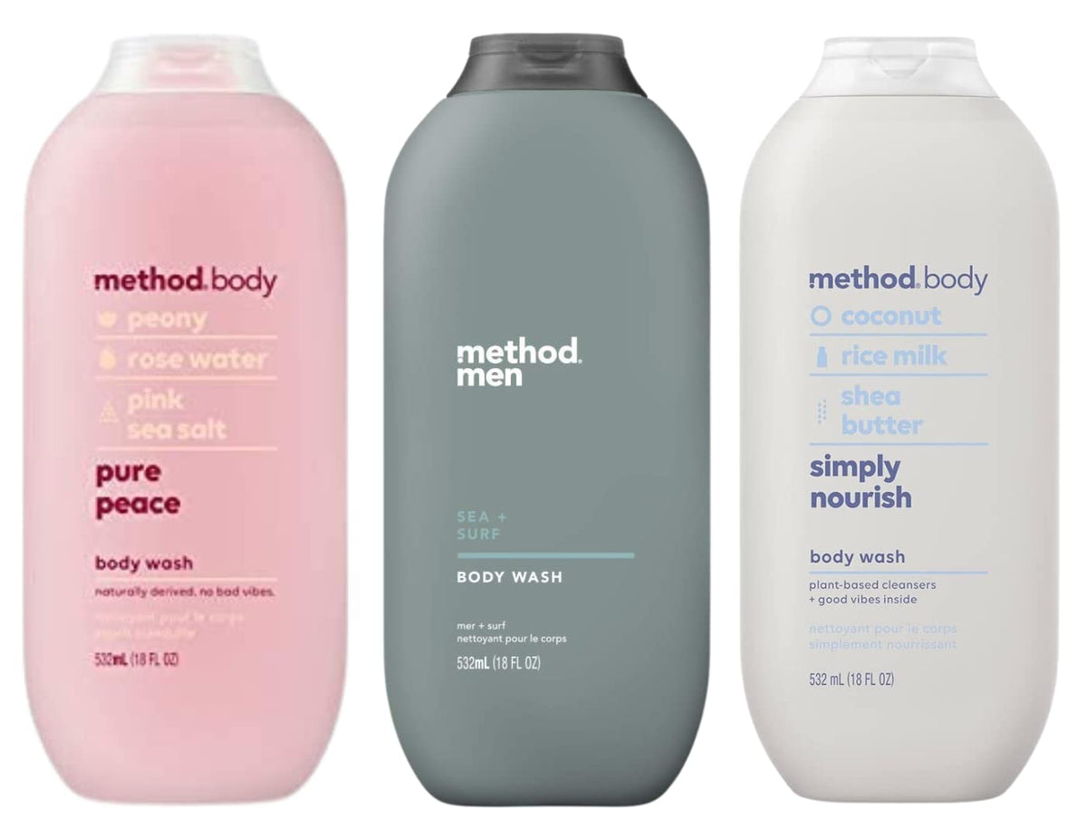 Method Moisturizing Body Wash Variety Pack for Daily Cleansing