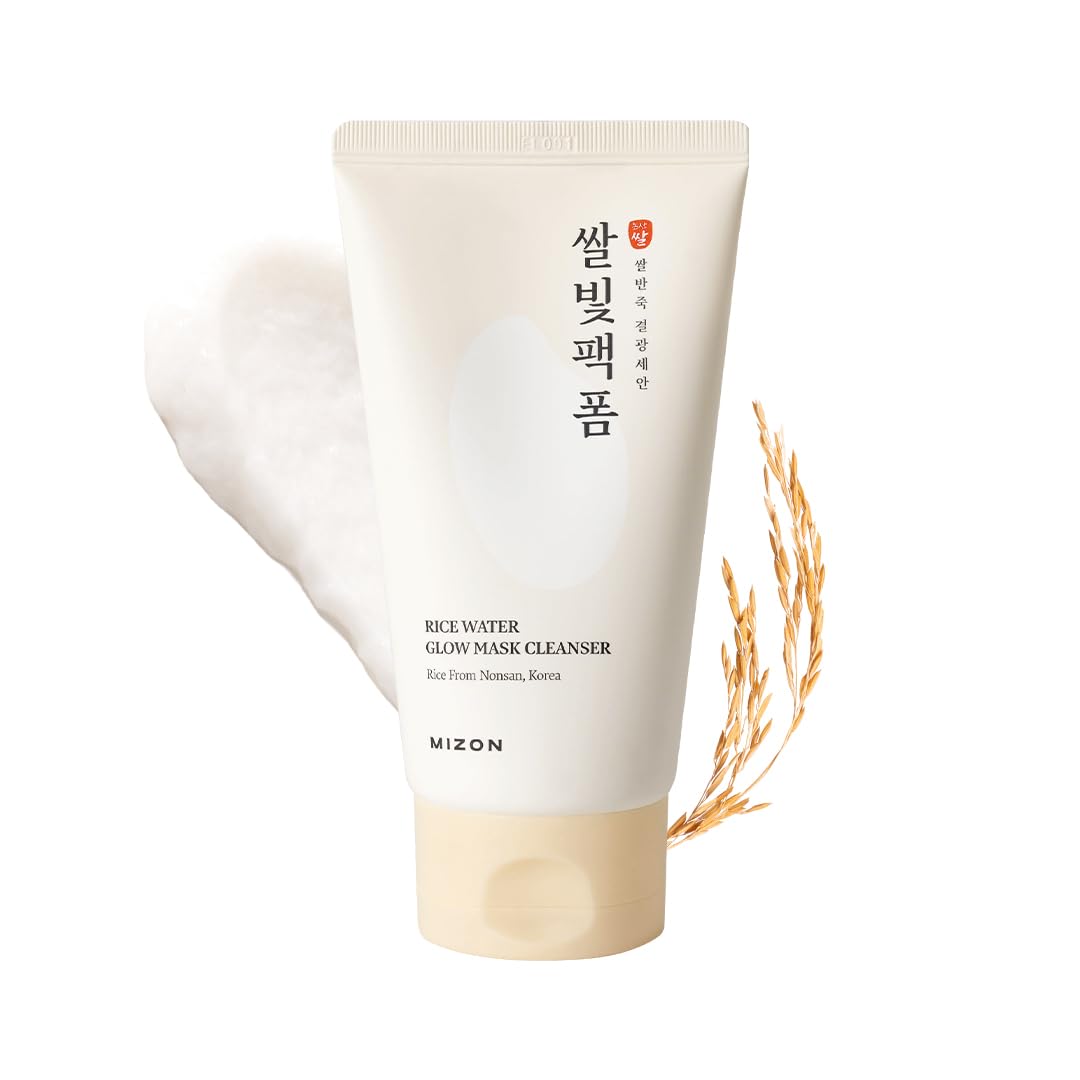 MIZON Rice Water Glow Mask Cleanser 2-in-1 Face Wash, 5.07 fl oz