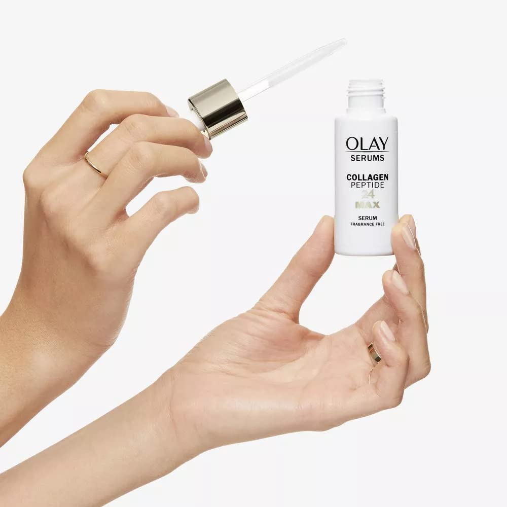 Olay Collagen Peptide 24 MAX Facial Serum, Fragrance-Free, 1.3 Fl Oz