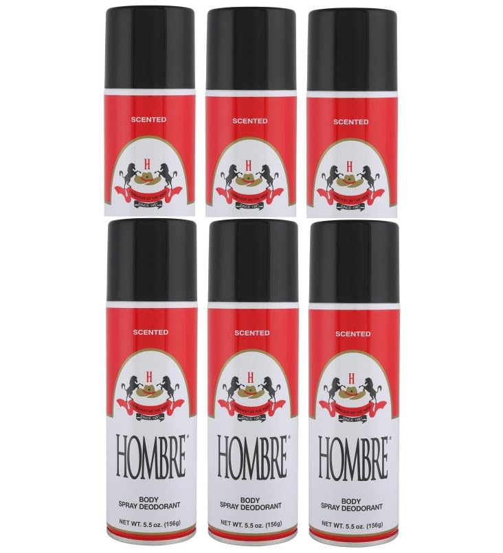 Hombre Red Deodorant Body Spray Classic for Men, 5.5 oz