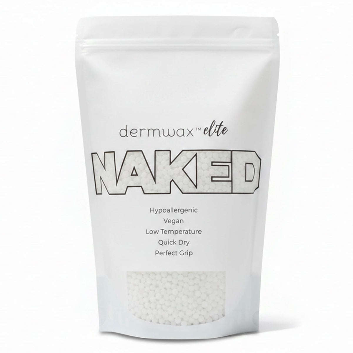 Dermwax Elite Naked Clear Hard Wax Beads, Hypoallergenic Fragrance-Free Gel Formula
