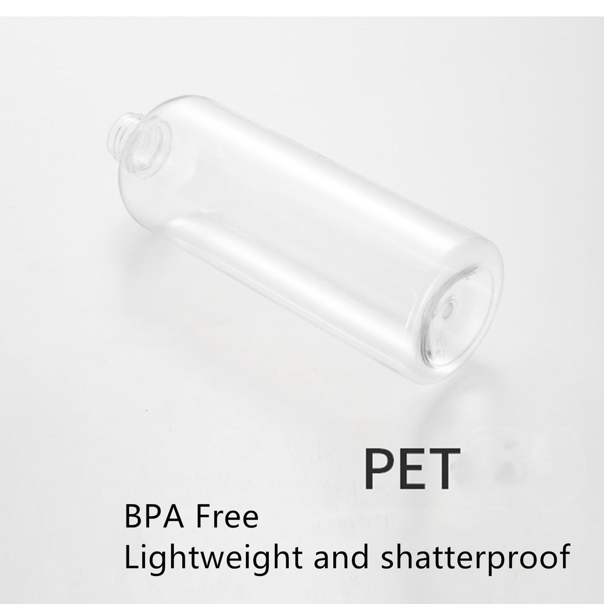 20 Pack 16 oz Clear PET Refillable Bottles with Disc Top Caps