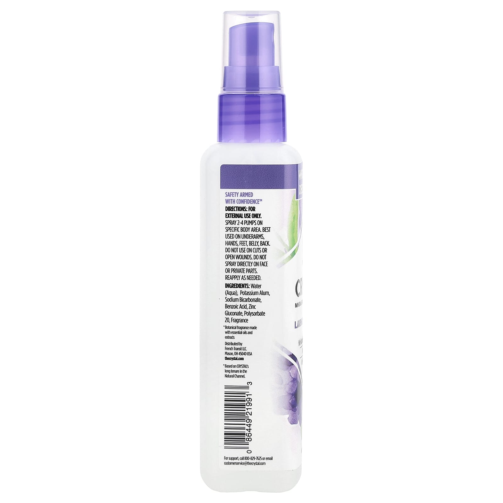 CRYSTAL, Mineral-Enriched Deodorant Spray, Lavender & White Tea, 4 fl oz (118 ml)