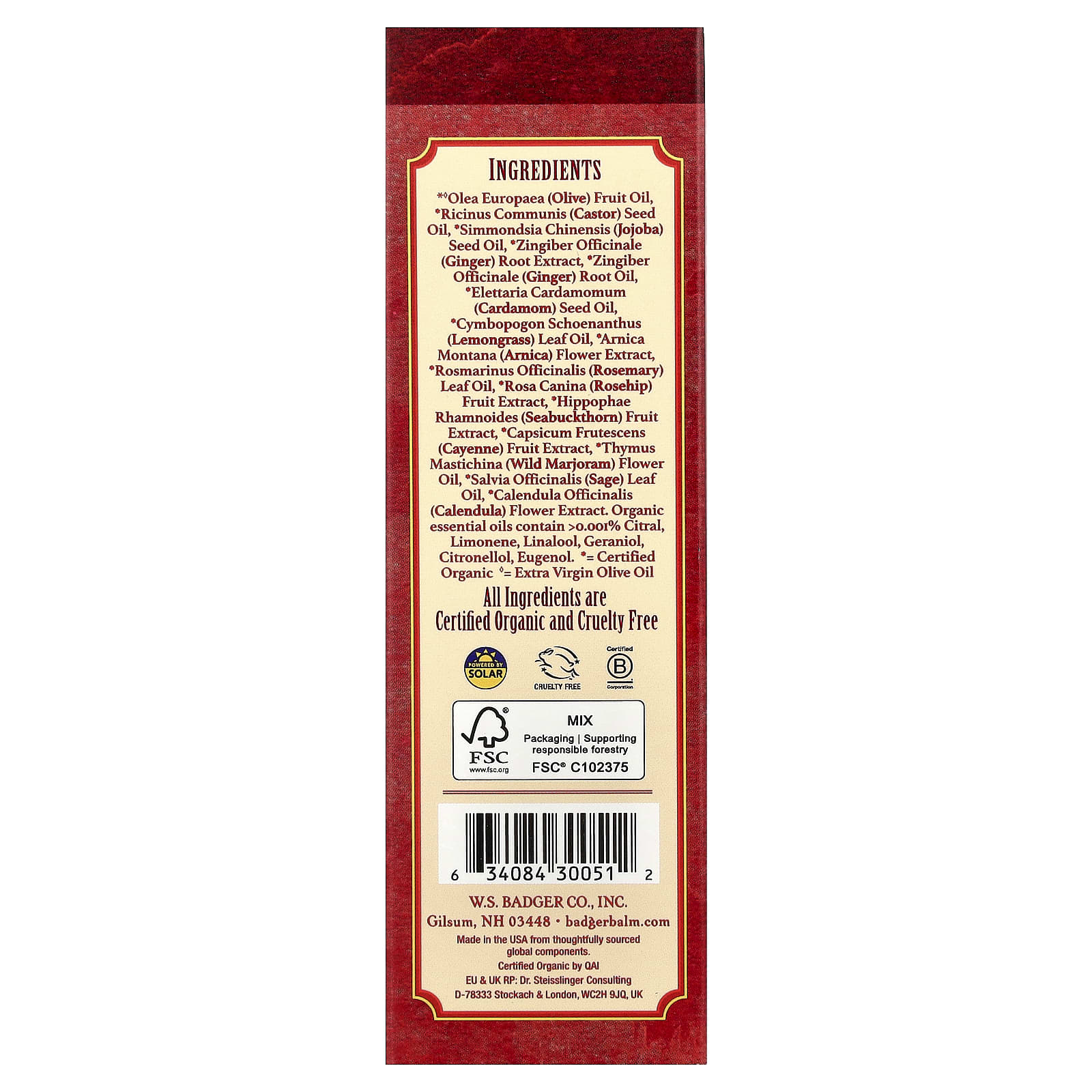 Badger, Deep Tissue Massage Oil, Ginger with Arnica & Cayenne, 4 fl oz (118 ml)