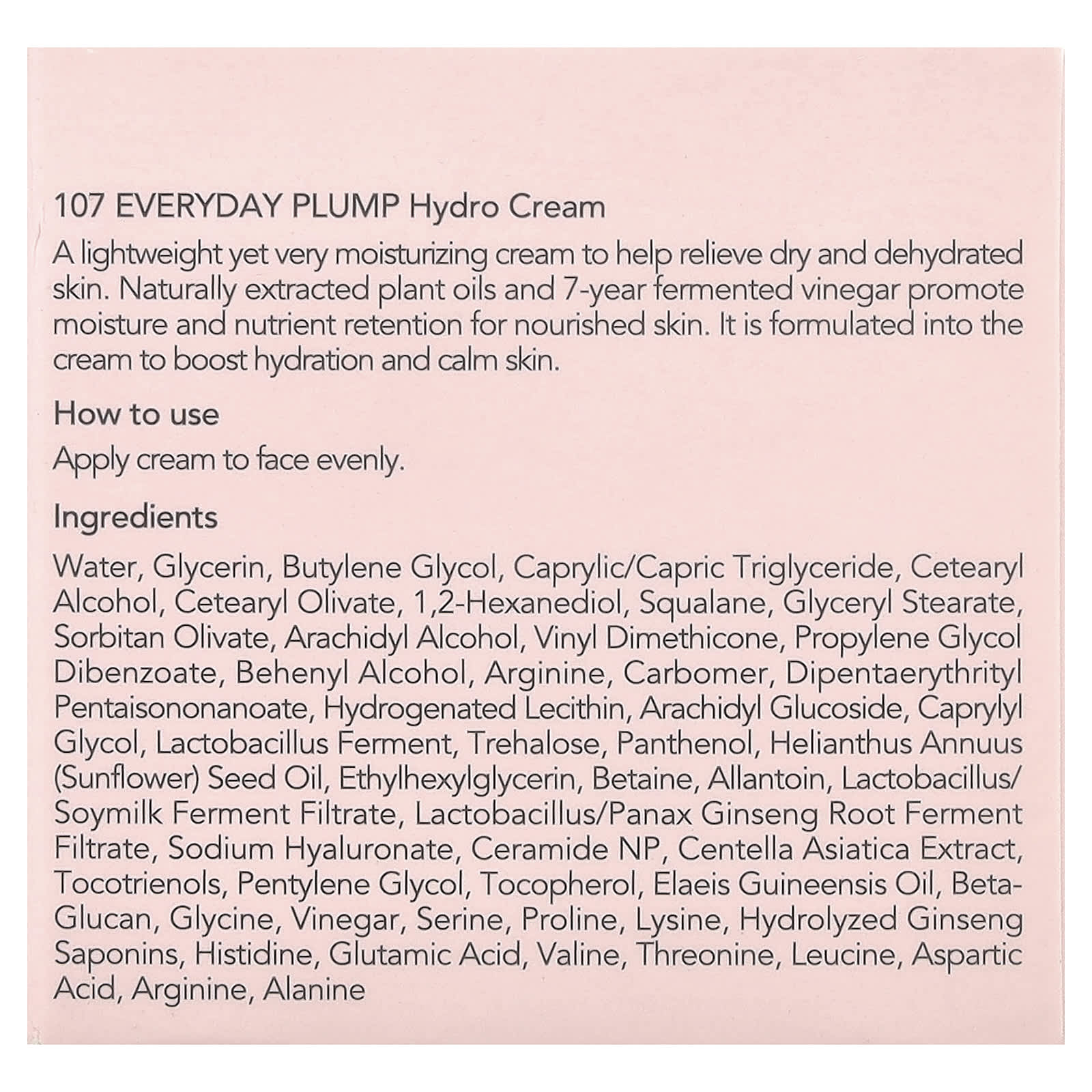 107 Beauty, Everyday Plump, Hydro Cream, 1.7 fl oz (50 ml)