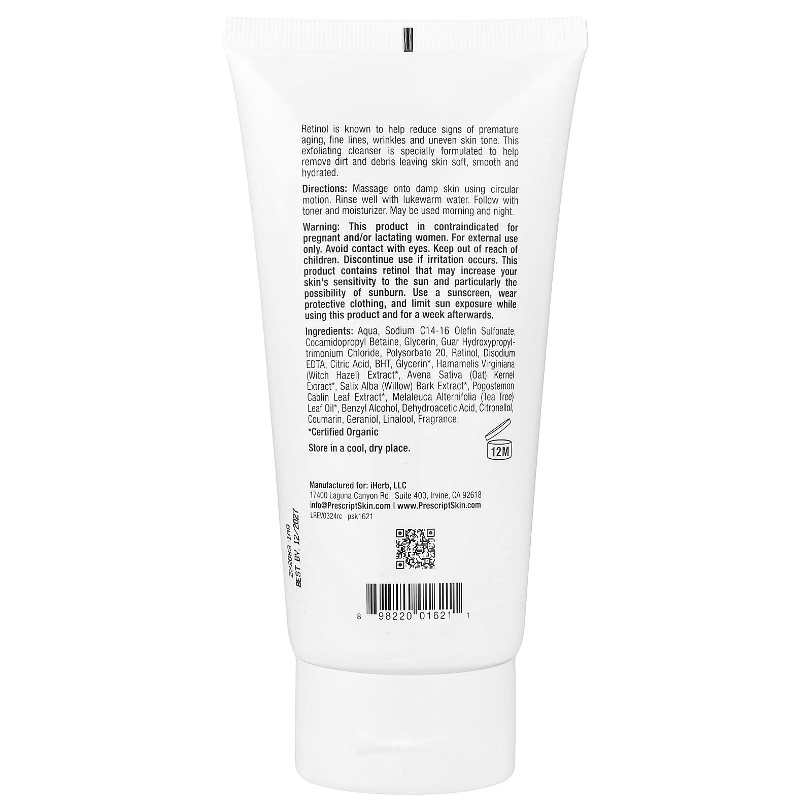 PrescriptSkin, Retinol Cleanser, 6 fl oz (177 ml)