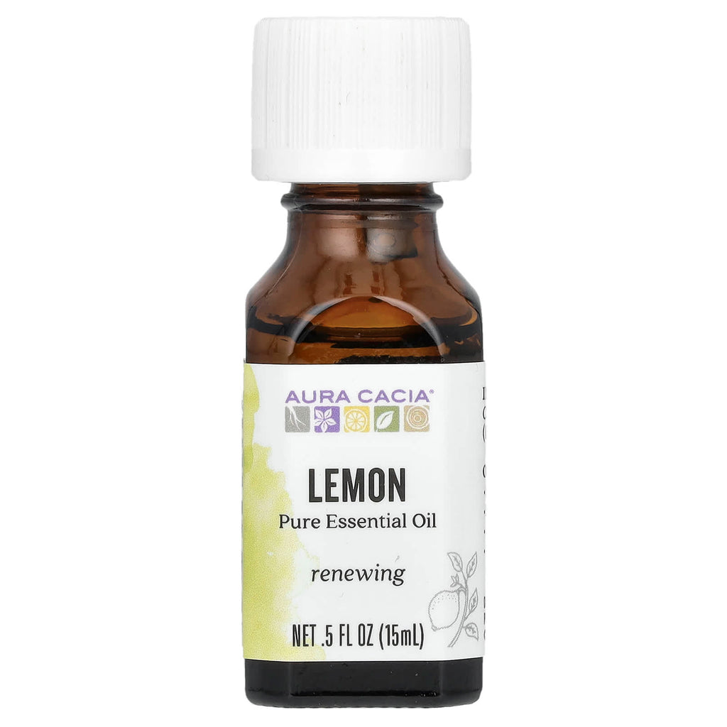 Aura Cacia, Pure Essential Oil, Lemon, 0.5 fl oz (15 ml)