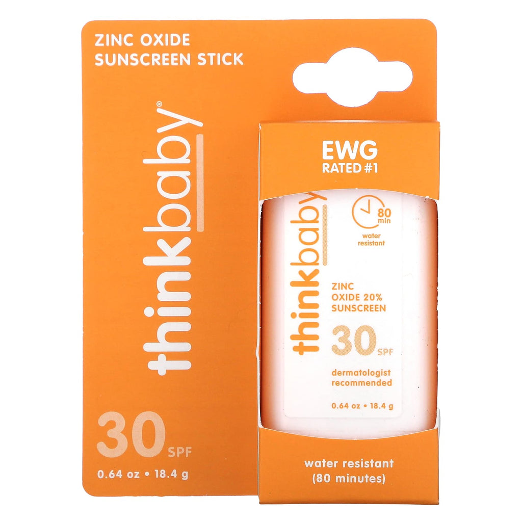 think, Thinkbaby®, Zinc Oxide Sunscreen Stick, SPF 30, 0.64 oz (18.4 g)