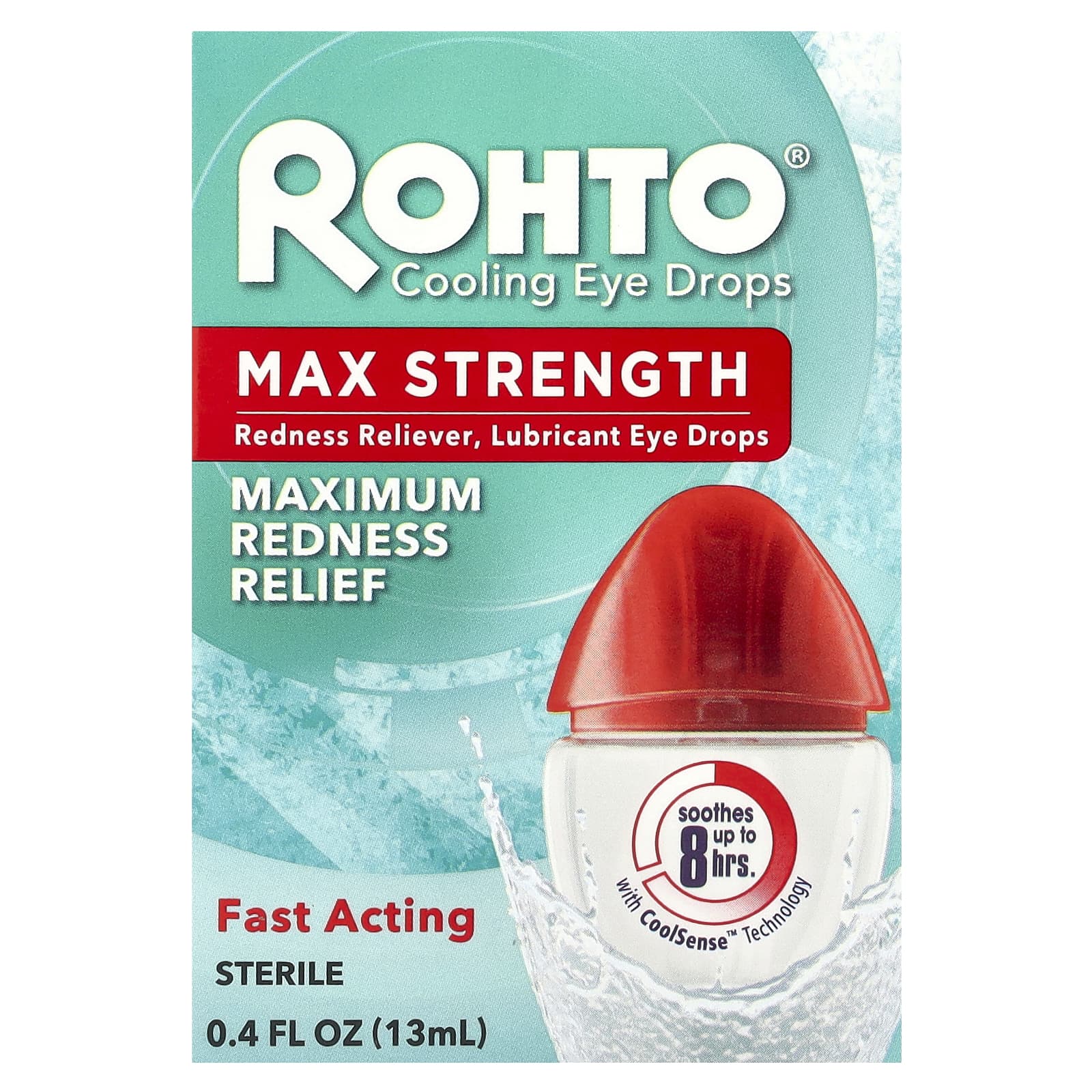 Rohto, Cooling Eye Drops, Max Strength, 0.4 fl oz (13 ml)
