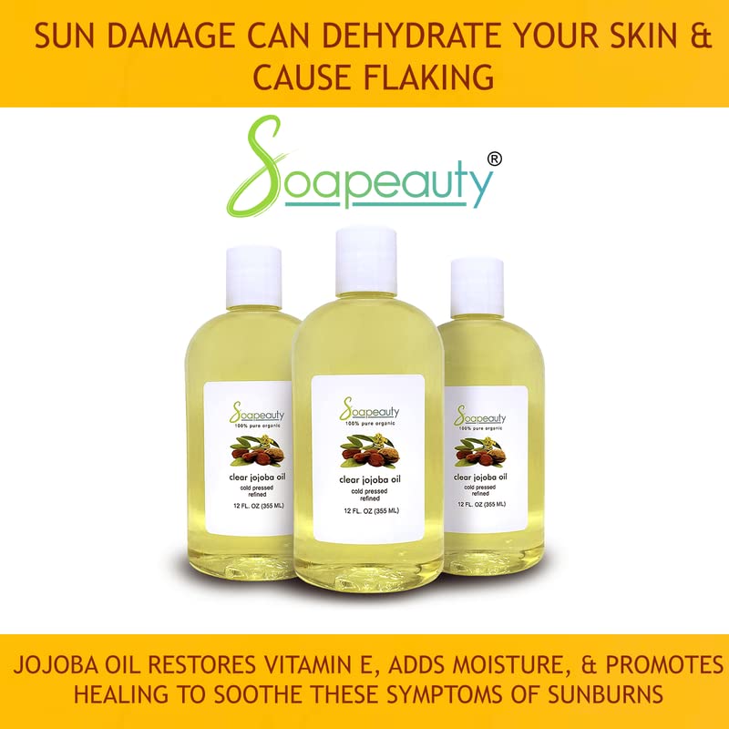 Soapeauty 100% Pure Natural Clear Jojoba Oil for Skin, Hair & Nails