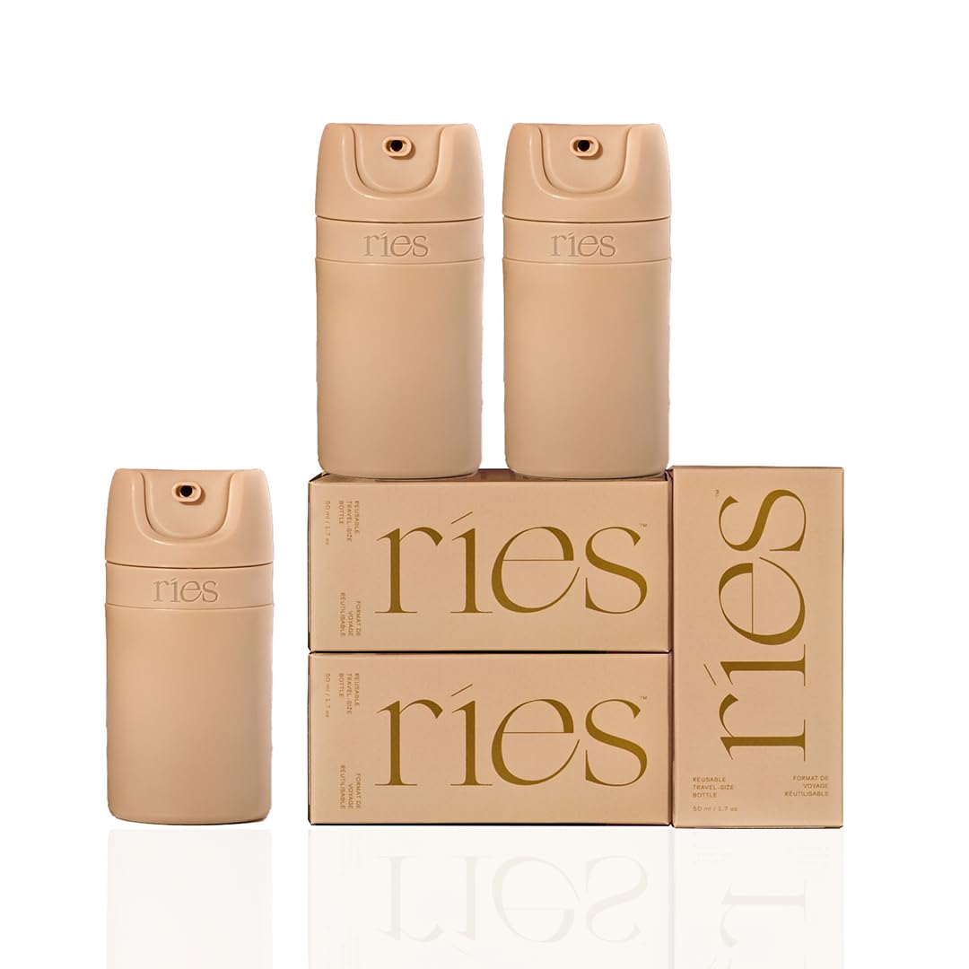 RIES Refillable Travel Toiletry Bottles with Airless Pump