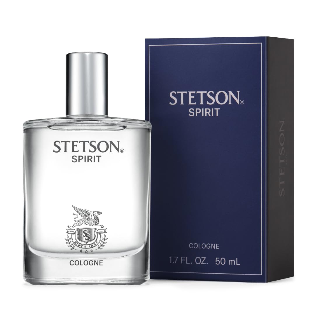 Stetson Spirit Cologne Spray for Men, Woody Earthy Scent, 1.7 Fl Oz