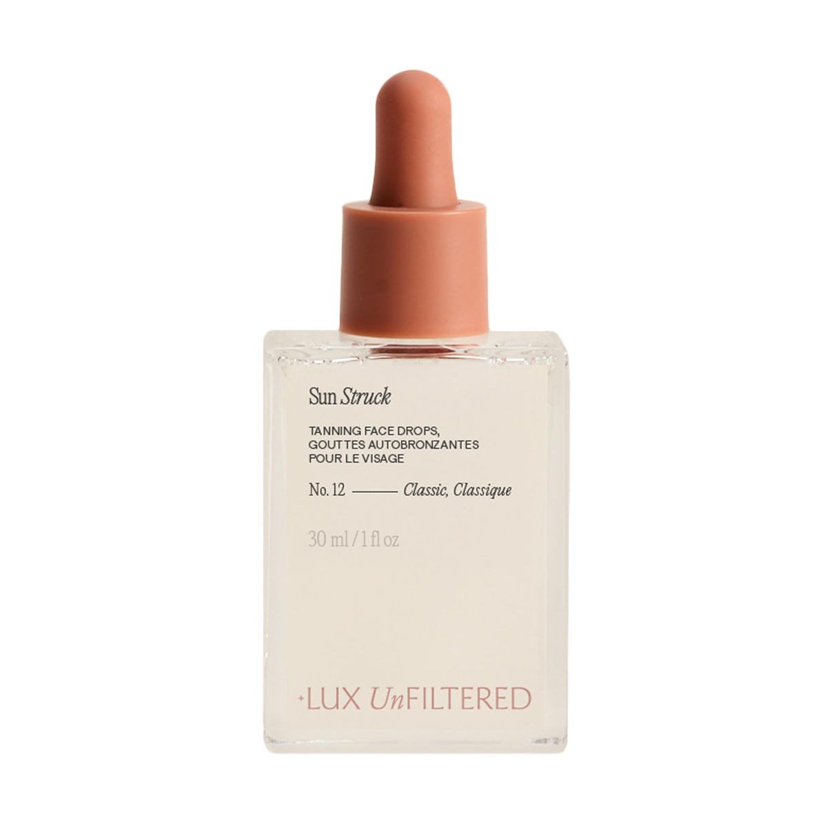 + Lux Unfiltered N°12 Sun Struck Bronzing Face Tanning Drops, Fragrance-Free