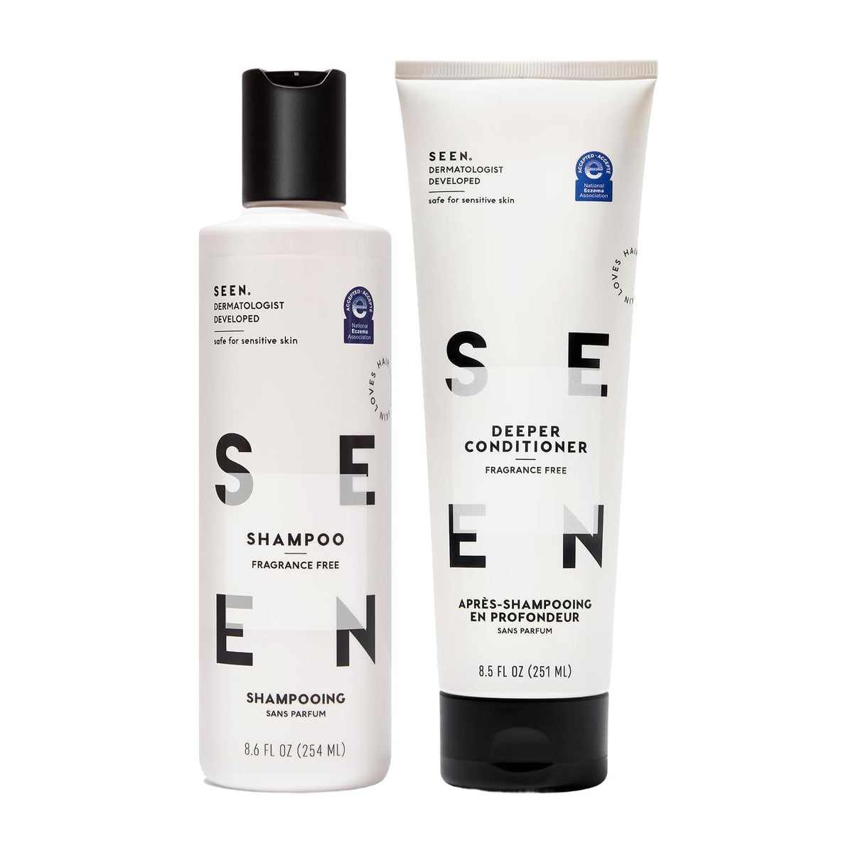 SEEN Shampoo & Deeper Conditioner Bundle, Dermatologist-Developed Hair Care Set